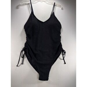 C&L Cyn & Luca Women's One Piece Swimsuit XL Black Side‎ Ruching  Side Ties